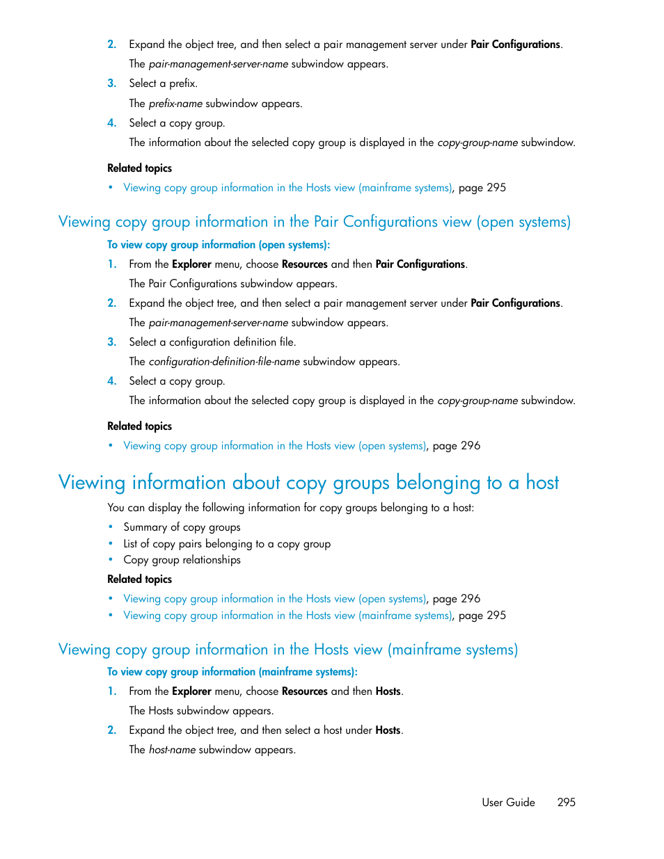 Host | HP XP P9000 Command View Advanced Edition Software User Manual | Page 295 / 478