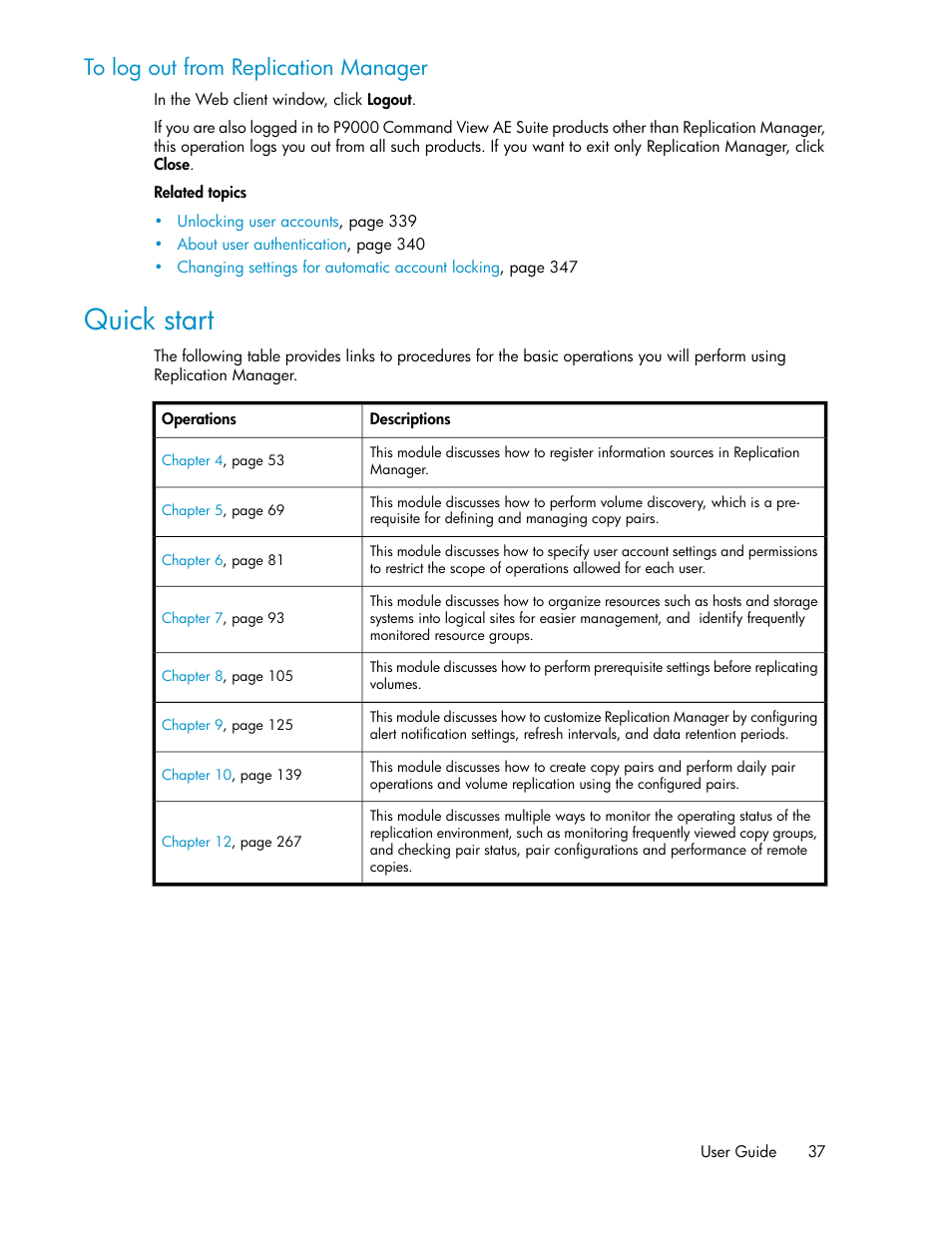 Quick start | HP XP P9000 Command View Advanced Edition Software User Manual | Page 37 / 478