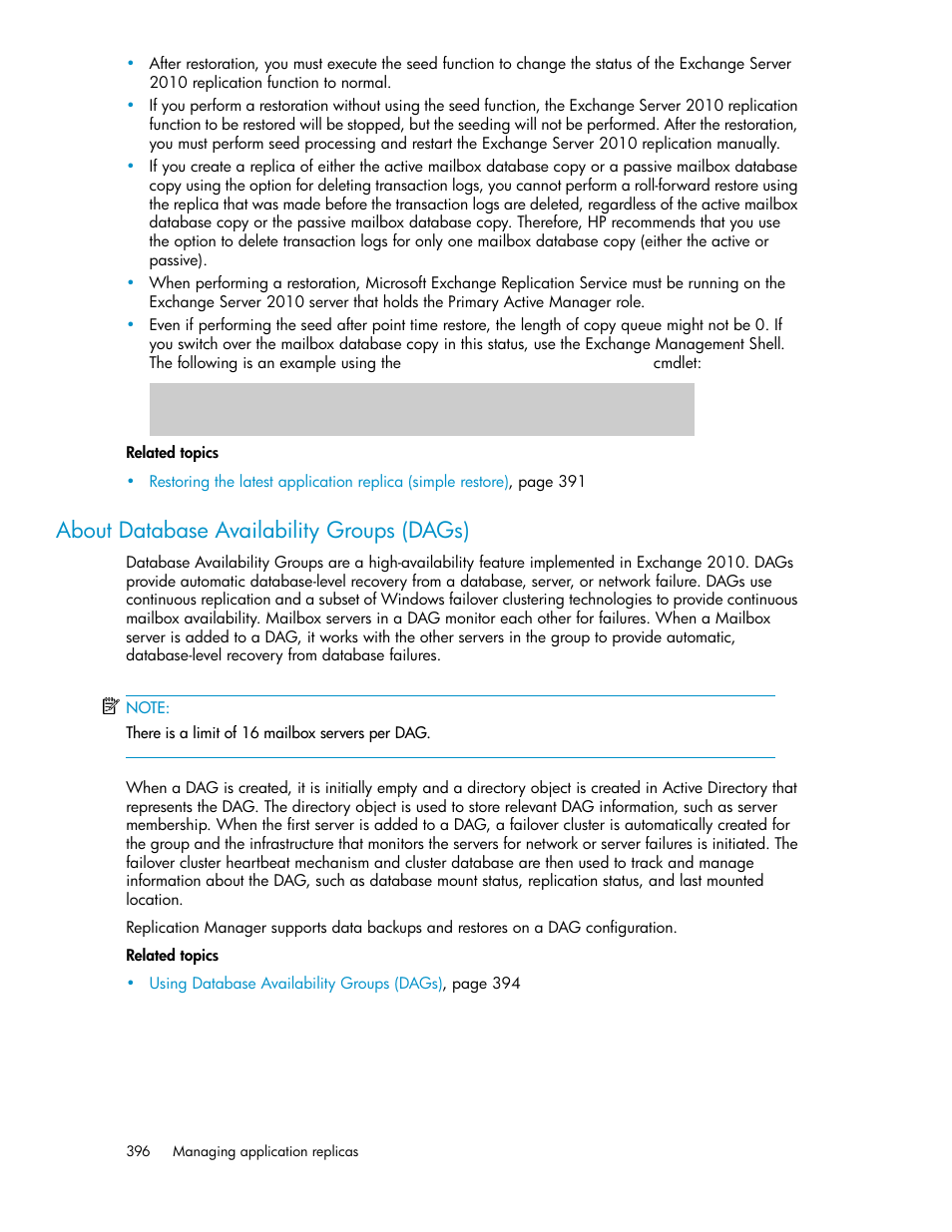 About database availability groups (dags), About database availability groups, Dags) | About database, Availability groups (dags) | HP XP P9000 Command View Advanced Edition Software User Manual | Page 396 / 478