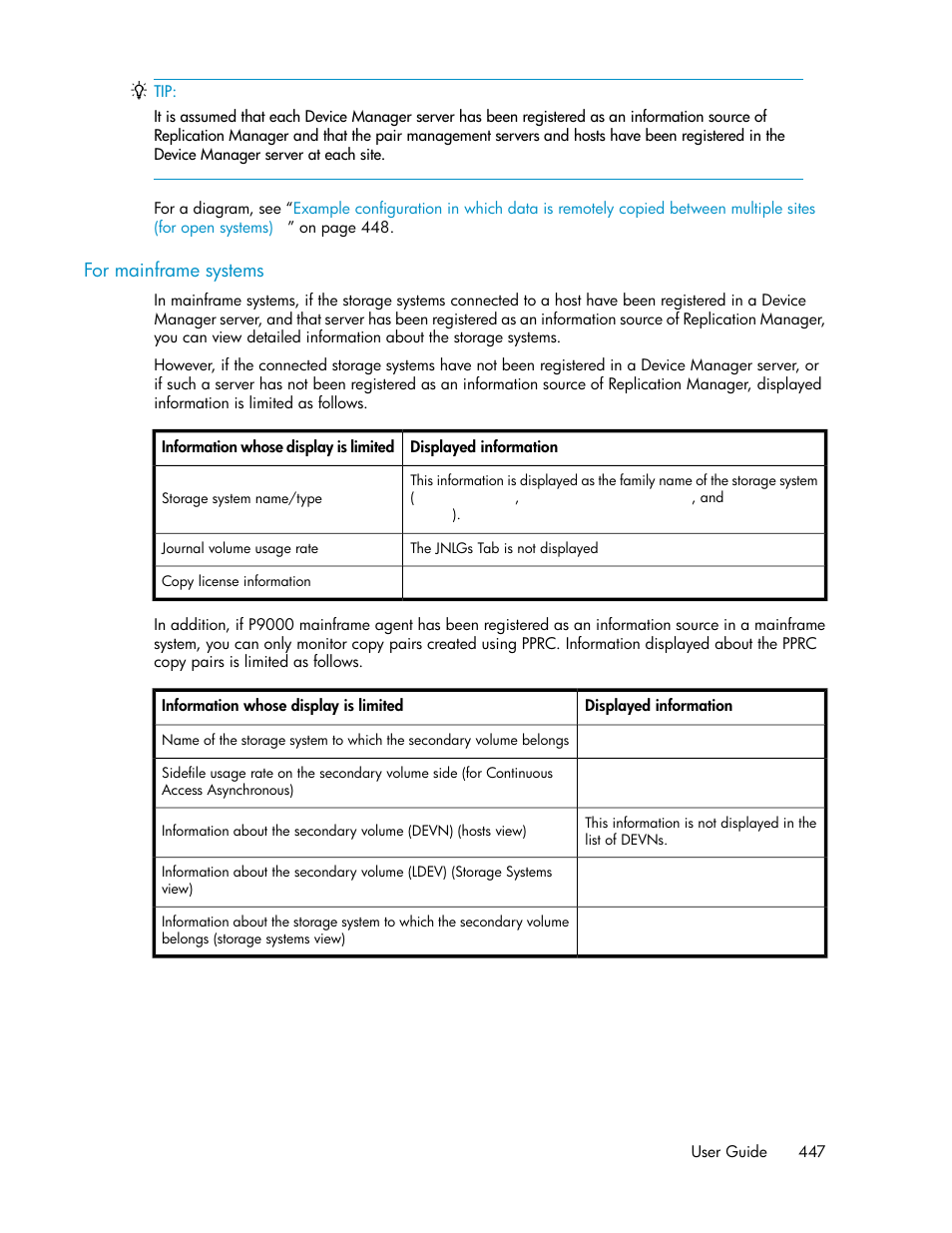 For mainframe systems | HP XP P9000 Command View Advanced Edition Software User Manual | Page 447 / 478