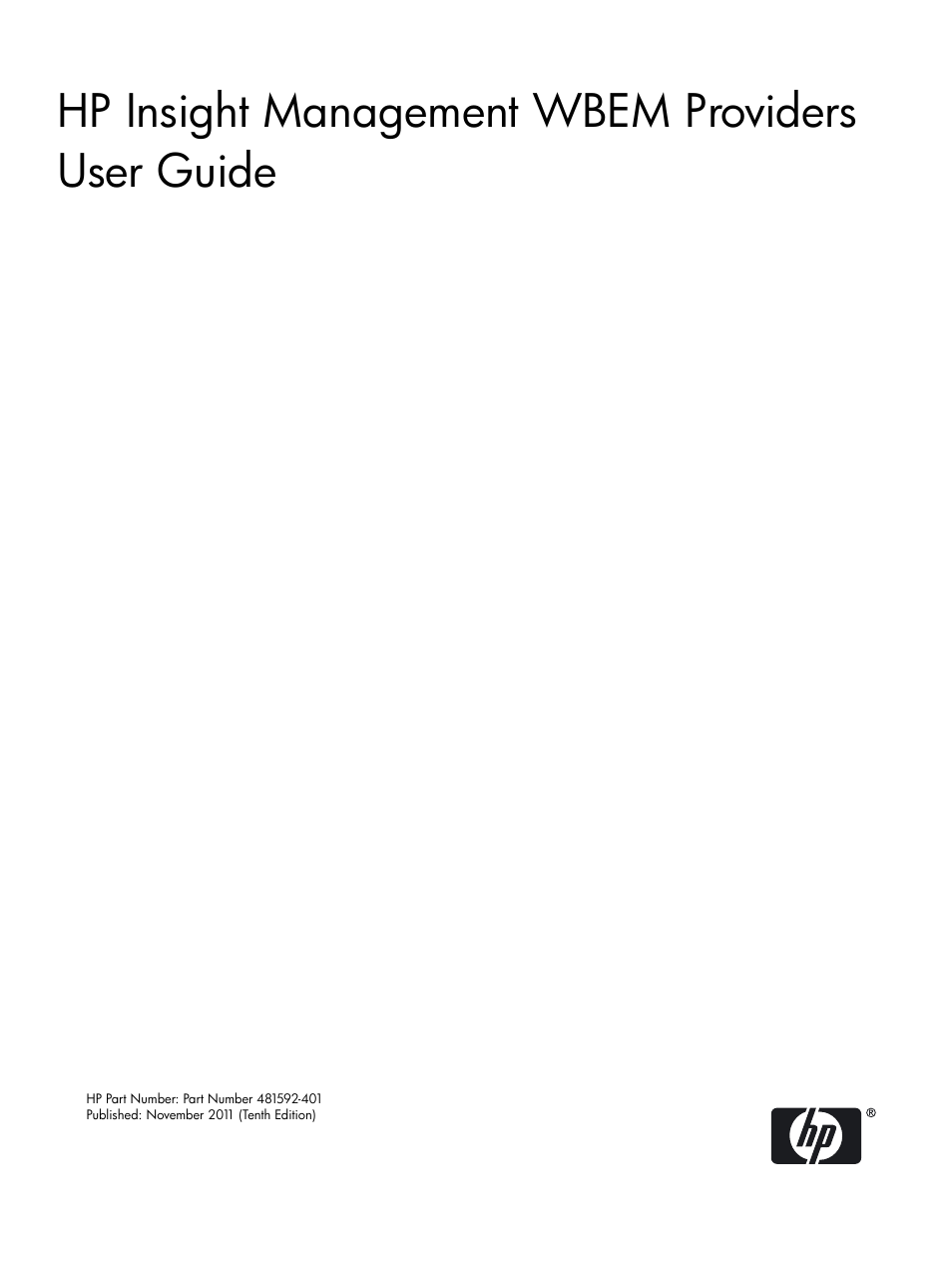 HP Insight Management WBEM Providers User Manual | 38 pages