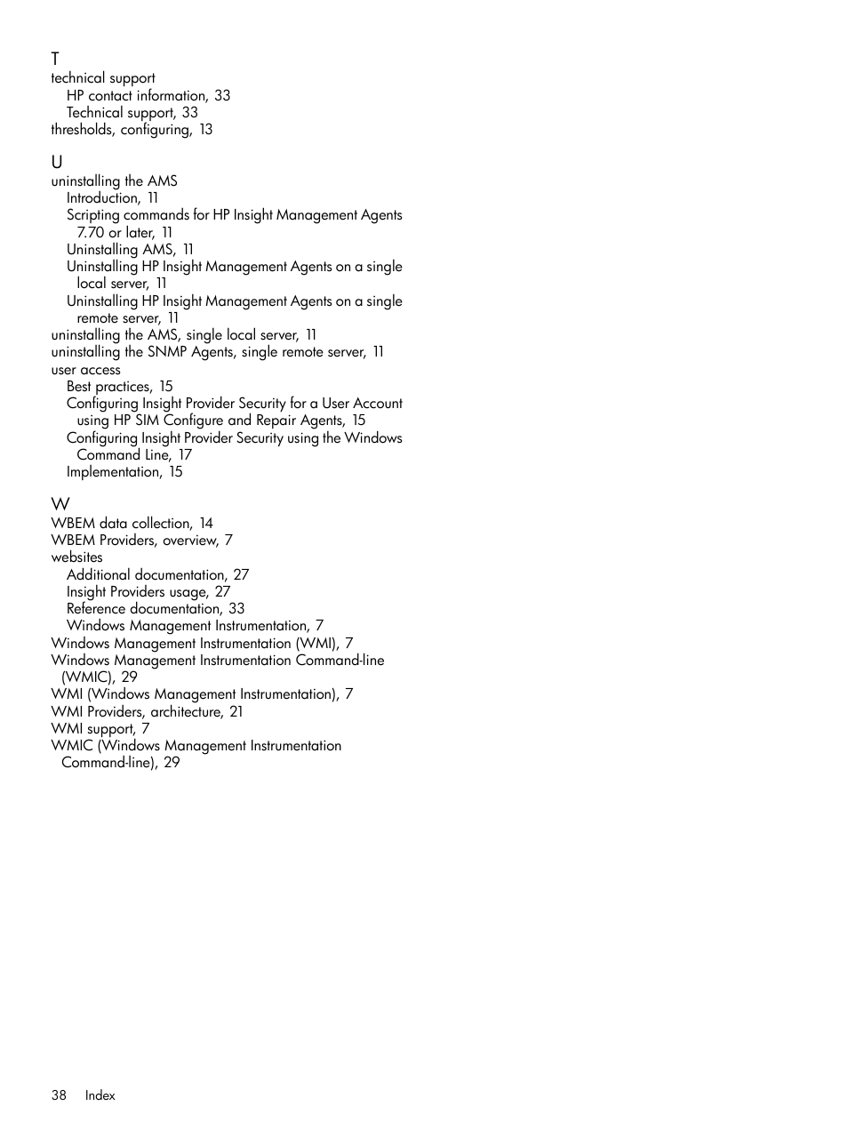 HP Insight Management WBEM Providers User Manual | Page 38 / 38