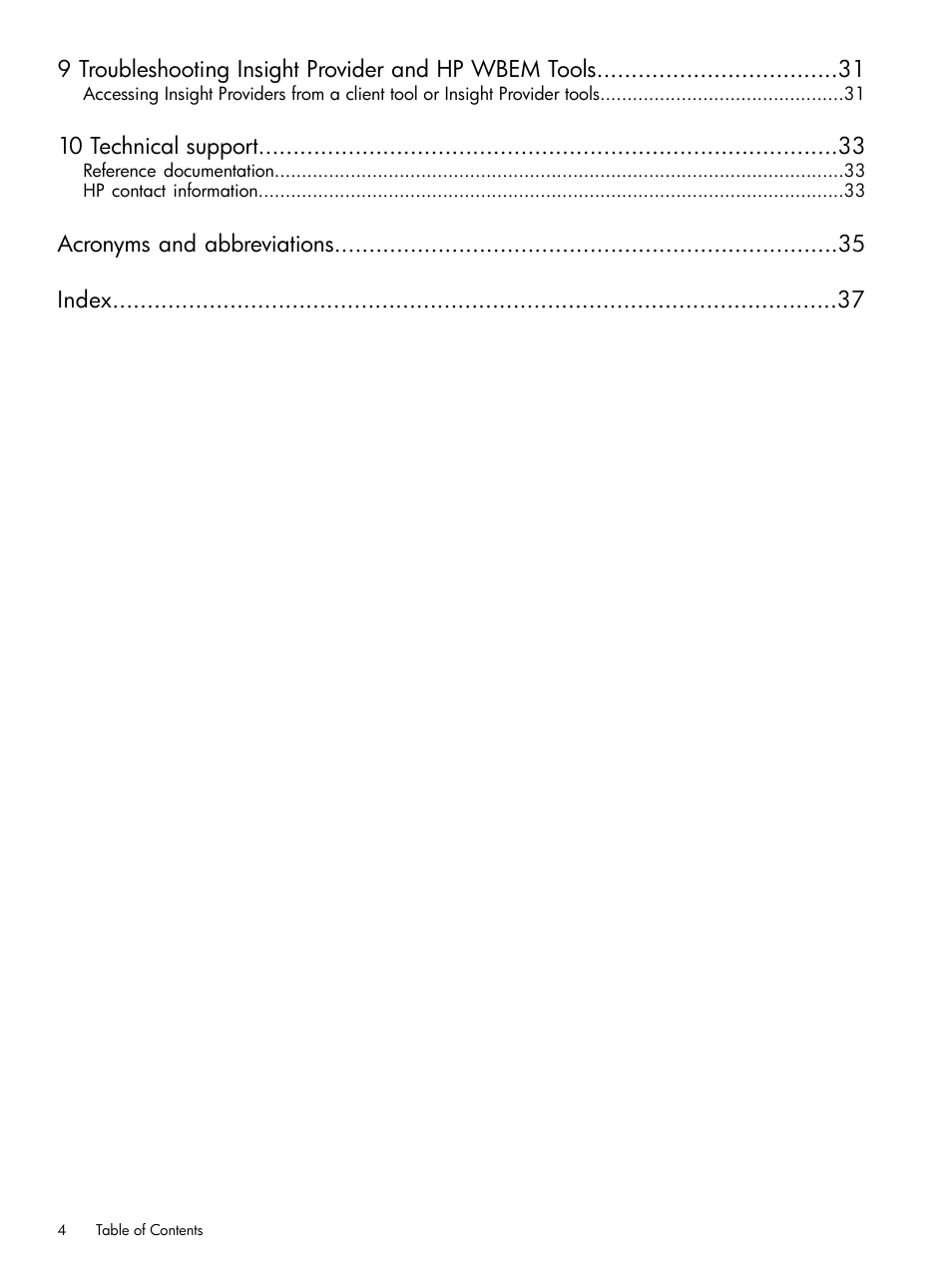 HP Insight Management WBEM Providers User Manual | Page 4 / 38