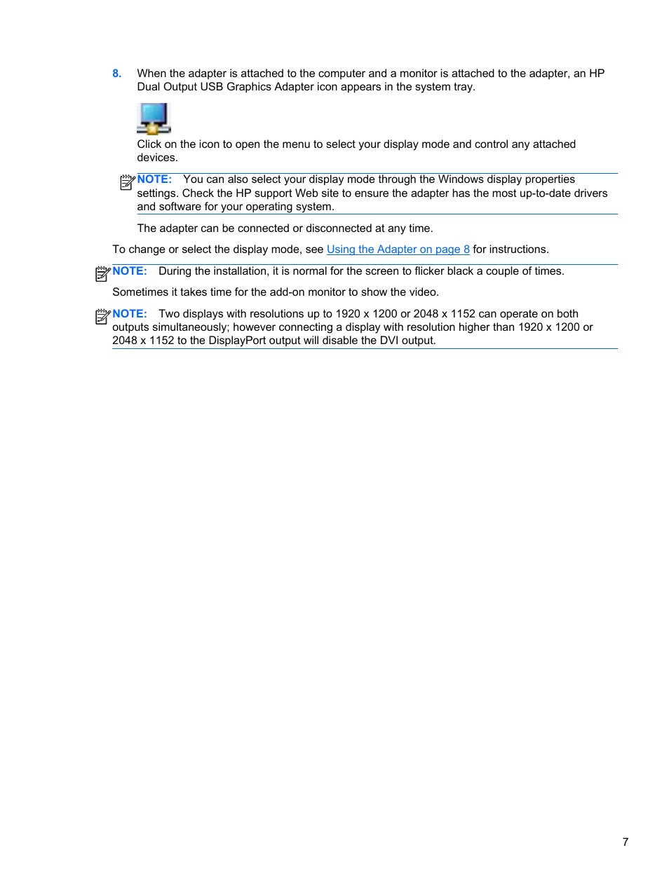 HP USB Dual Output USB Graphics Adapter User Manual | Page 13 / 27