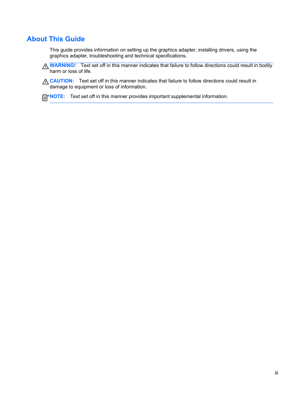 About this guide | HP USB Dual Output USB Graphics Adapter User Manual | Page 3 / 27
