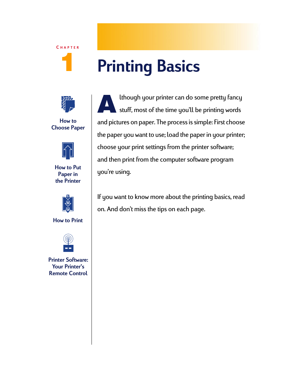 Printing basics, Hapter | HP Deskjet 710c Printer User Manual | Page 22 / 90