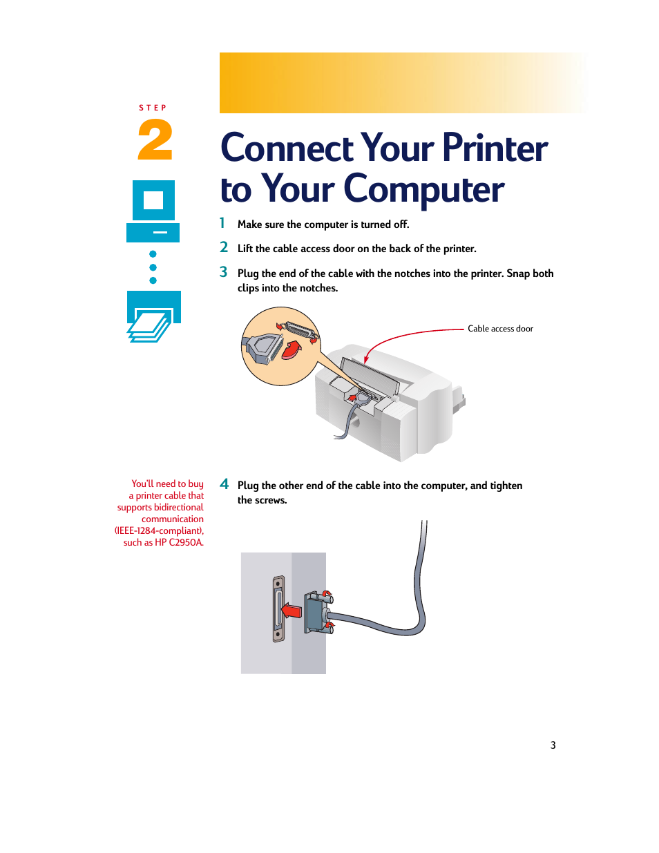 Connect your printer to your computer | HP Deskjet 710c Printer User Manual | Page 3 / 90