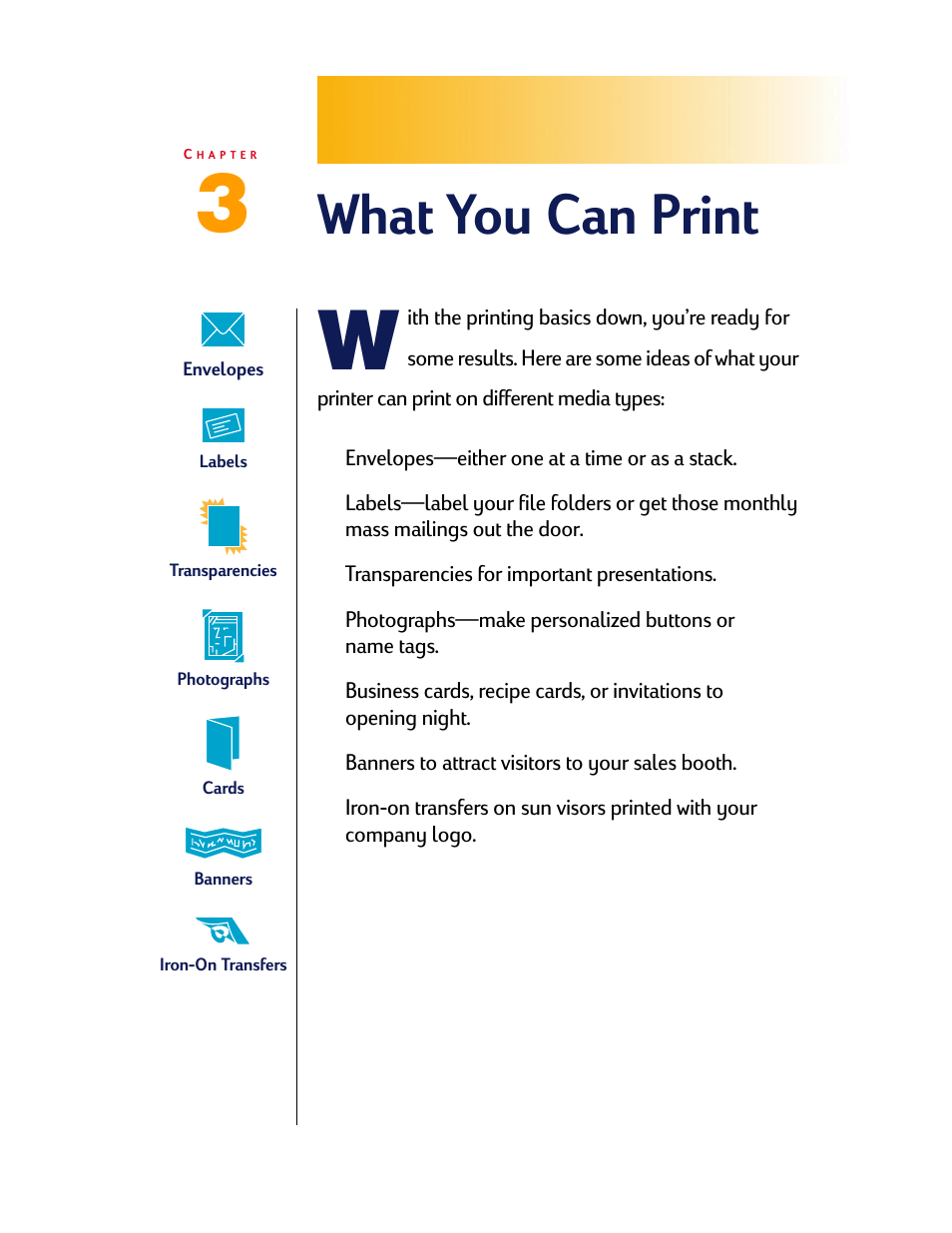 What you can print, Hapter | HP Deskjet 710c Printer User Manual | Page 46 / 90