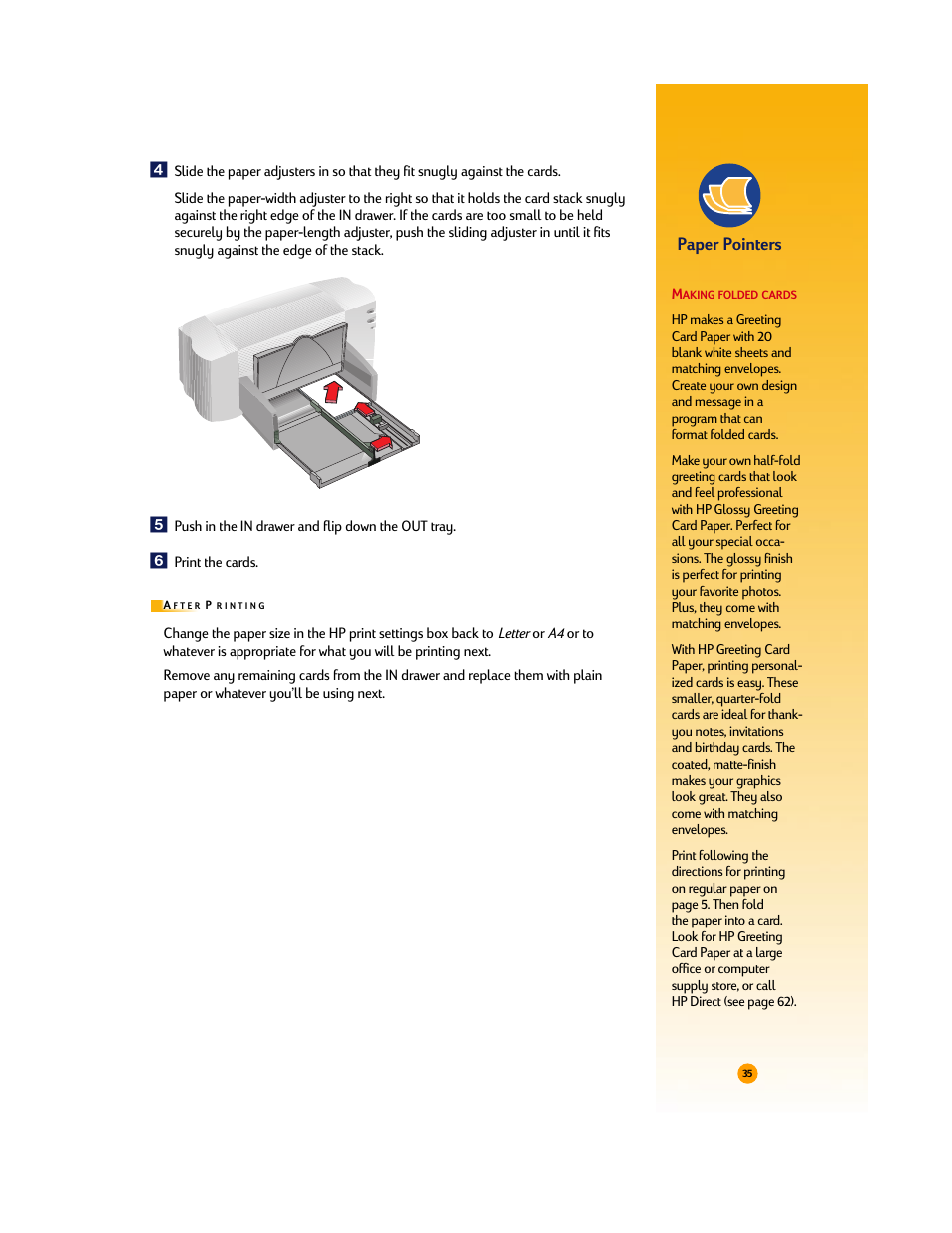 Paper pointers | HP Deskjet 710c Printer User Manual | Page 56 / 90