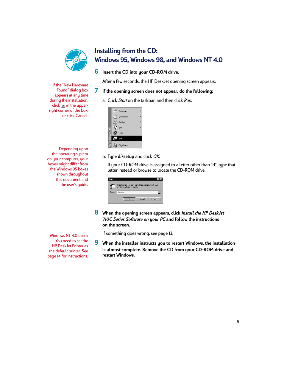 HP Deskjet 710c Printer User Manual | Page 9 / 90