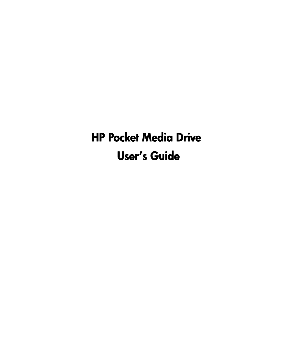 HP PD6400z Pocket Media Drive User Manual | 13 pages