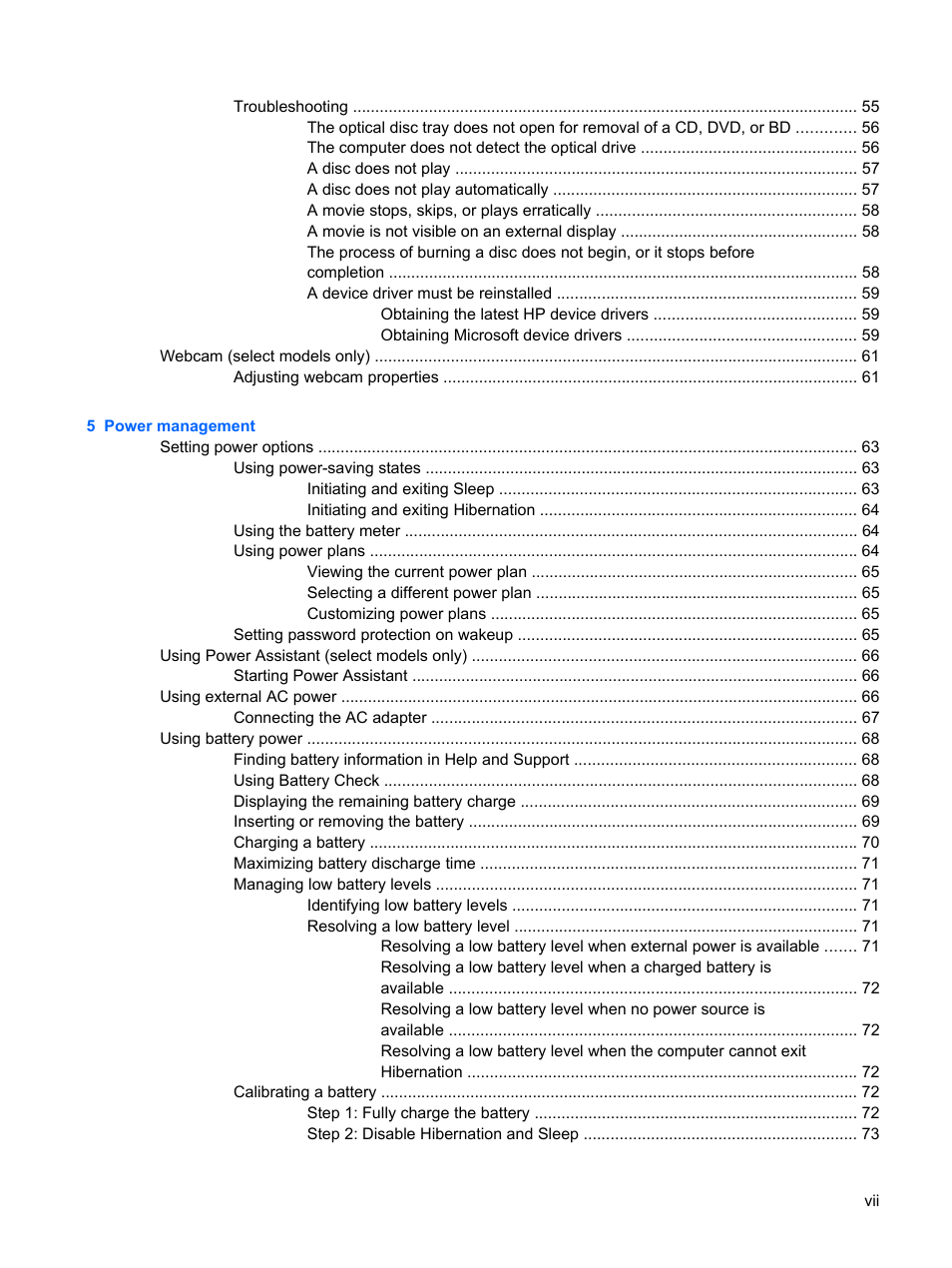 HP ProBook 6555b Notebook-PC User Manual | Page 7 / 176