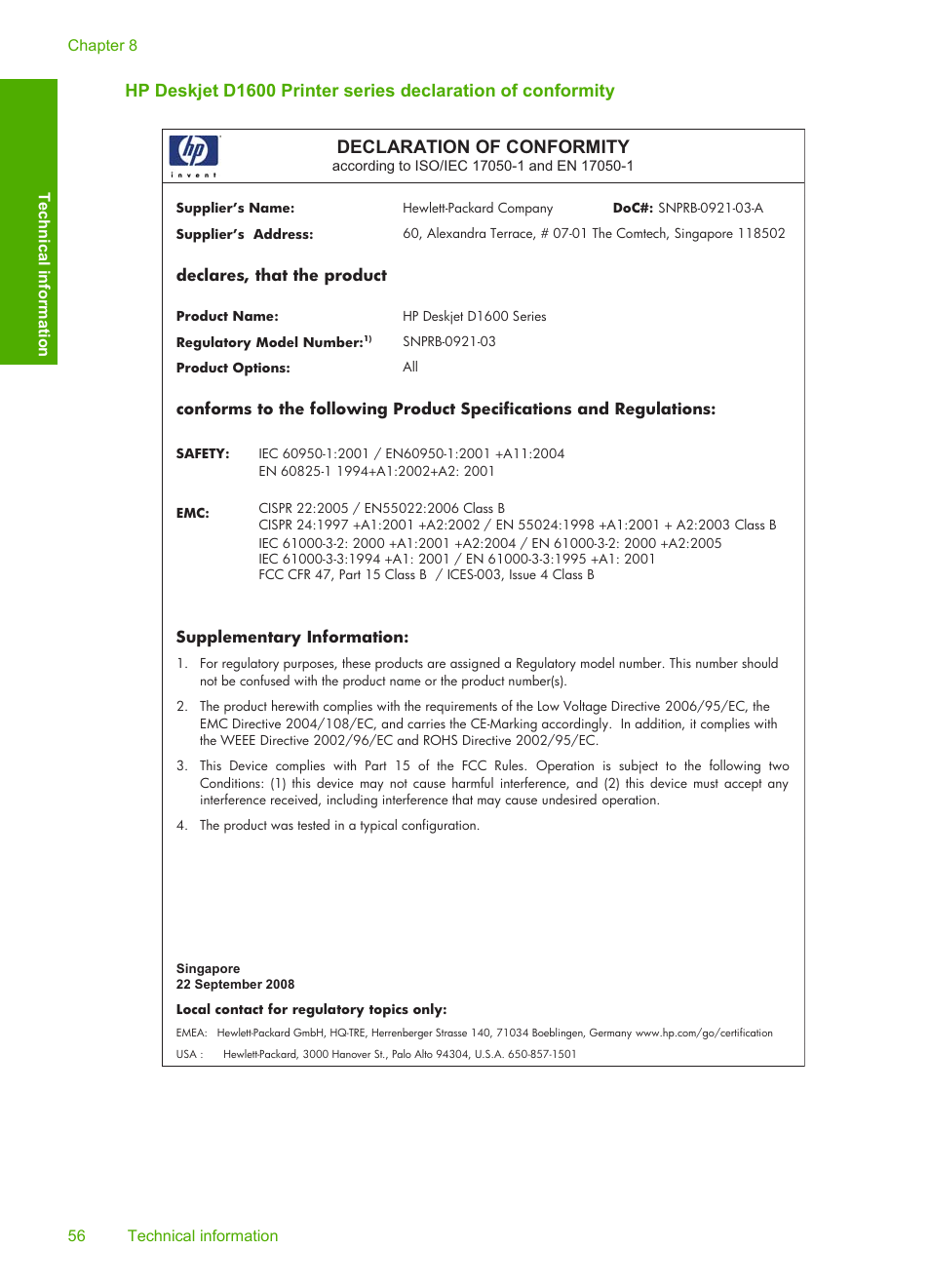 HP Deskjet D1668 Printer User Manual | Page 58 / 60