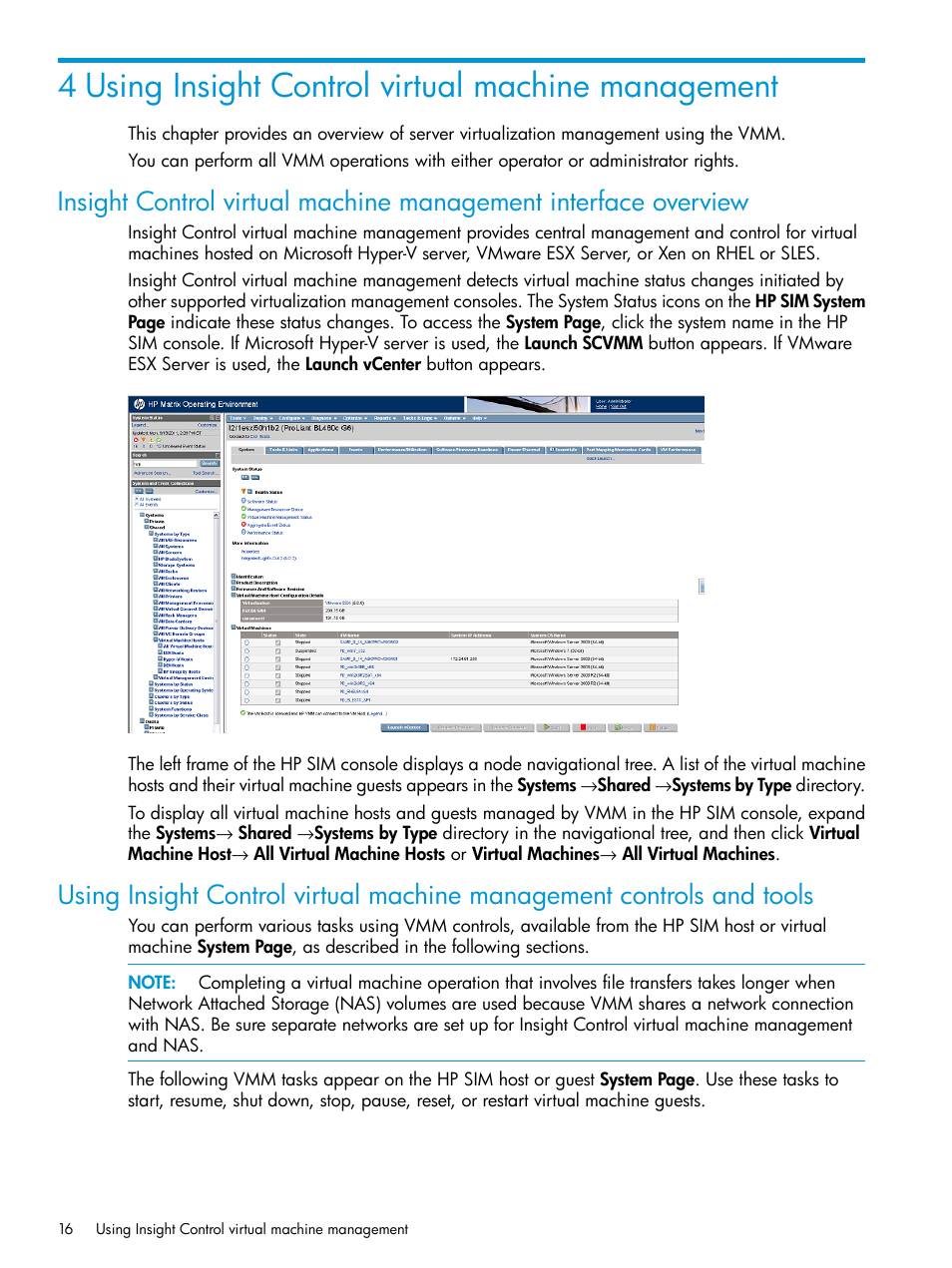 4 using insight control virtual machine management | HP Insight Control Software for Linux User Manual | Page 16 / 59