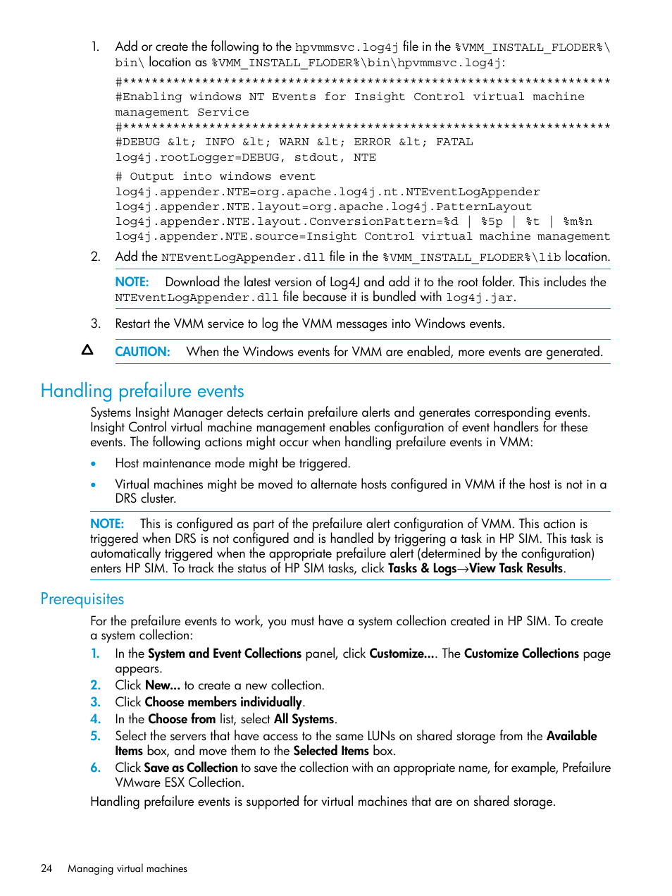 Handling prefailure events, Prerequisites | HP Insight Control Software for Linux User Manual | Page 24 / 59
