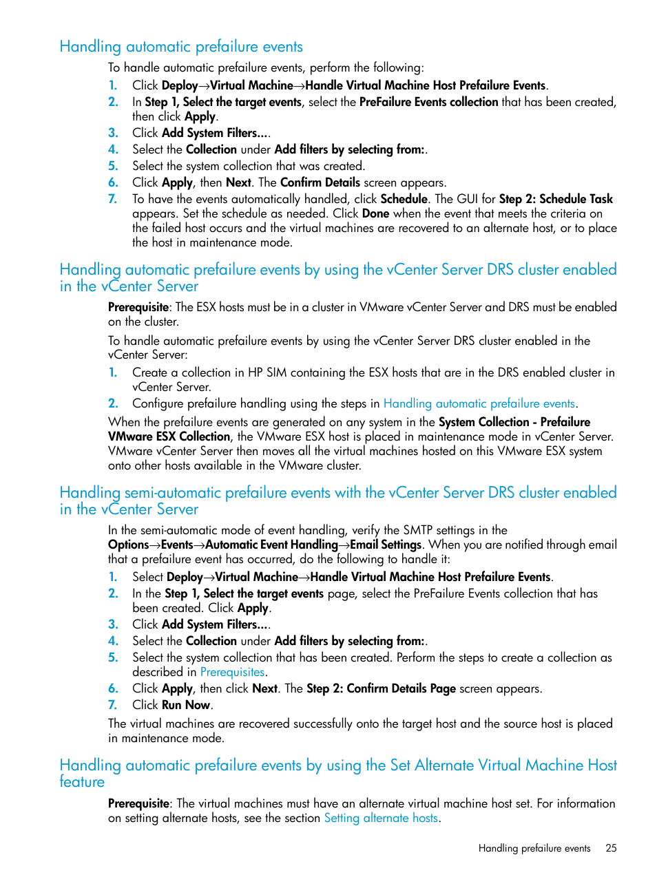 Handling automatic prefailure events | HP Insight Control Software for Linux User Manual | Page 25 / 59