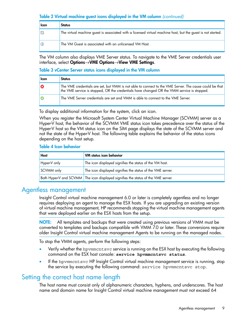 Agentless management, Setting the correct host name length | HP Insight Control Software for Linux User Manual | Page 9 / 59