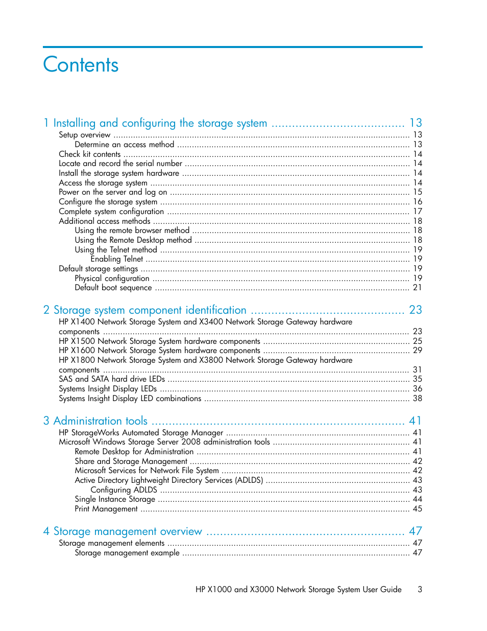 HP X1000 Network Storage Systems User Manual | Page 3 / 146