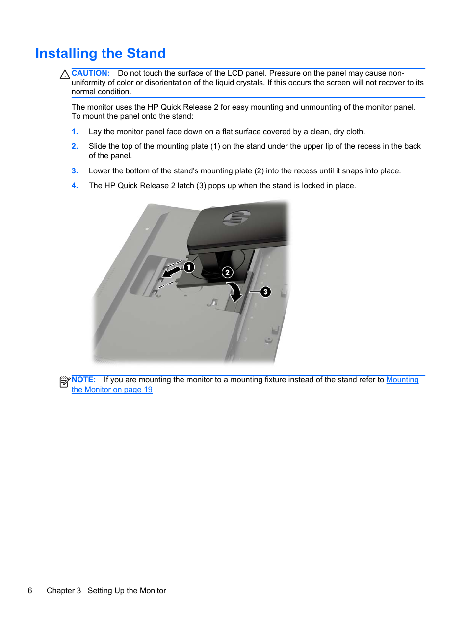 Installing the stand | HP DreamColor Z27x Professional Display User Manual | Page 14 / 80