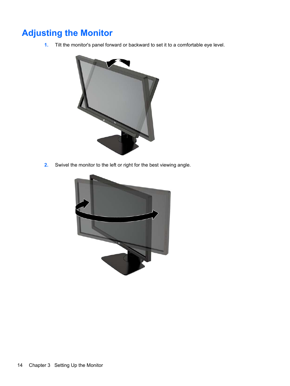 Adjusting the monitor | HP DreamColor Z27x Professional Display User Manual | Page 22 / 80