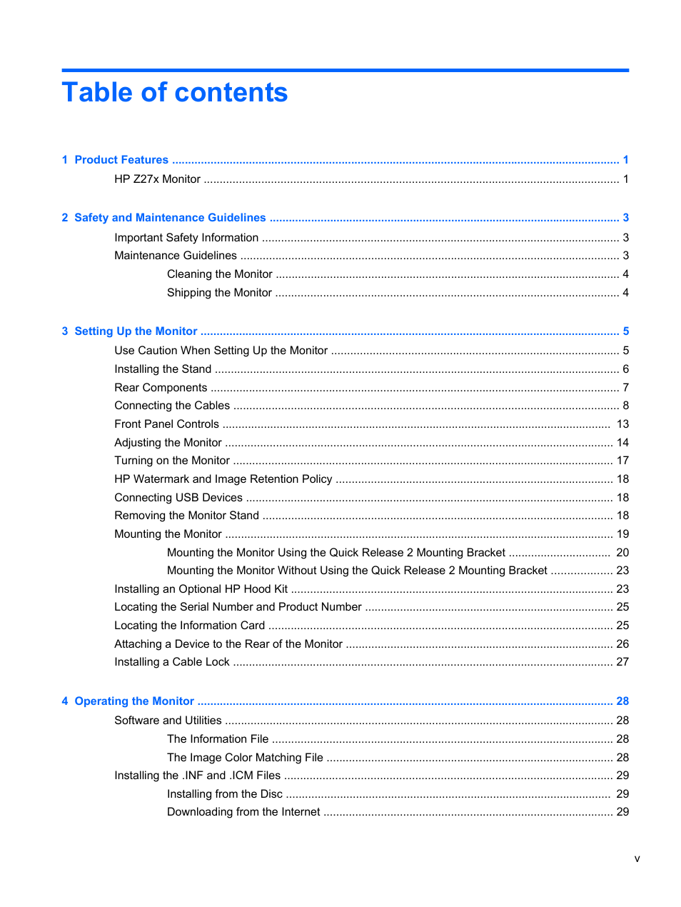 HP DreamColor Z27x Professional Display User Manual | Page 5 / 80