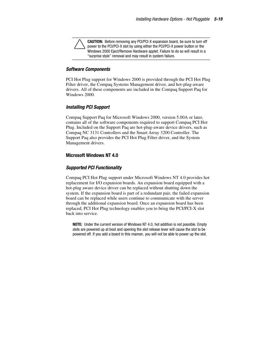 Microsoft windows nt 4.0 | HP ProLiant DL760 Server User Manual | Page 122 / 229