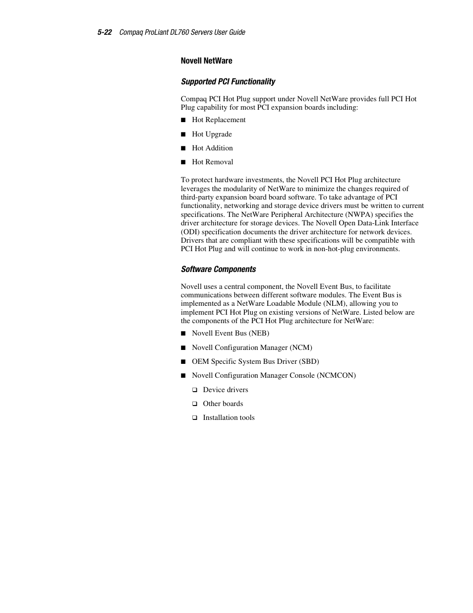 Novell netware | HP ProLiant DL760 Server User Manual | Page 125 / 229