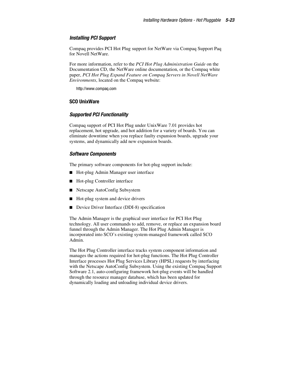 Sco unixware | HP ProLiant DL760 Server User Manual | Page 126 / 229