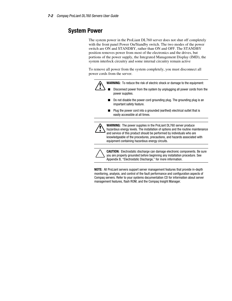 System power, System power -2 | HP ProLiant DL760 Server User Manual | Page 141 / 229