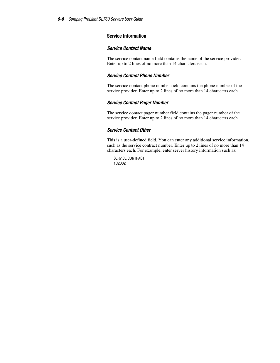 Service information | HP ProLiant DL760 Server User Manual | Page 168 / 229