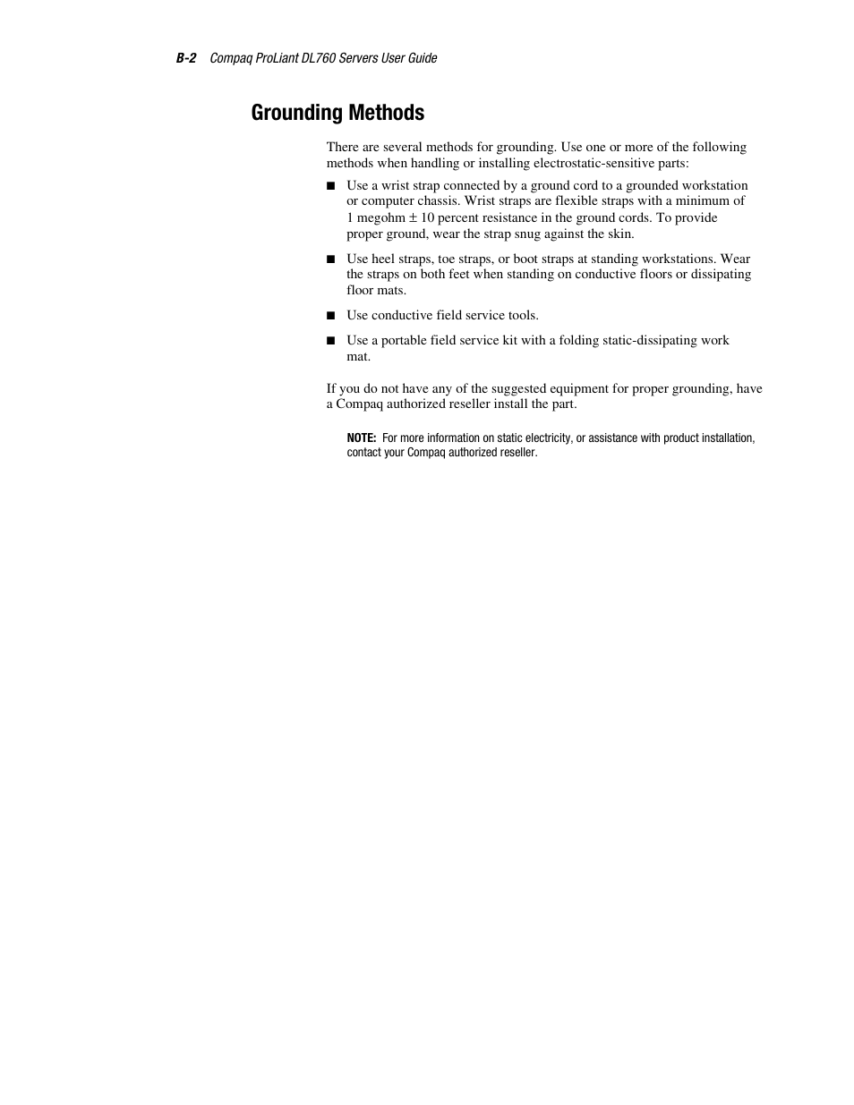 Grounding methods | HP ProLiant DL760 Server User Manual | Page 185 / 229