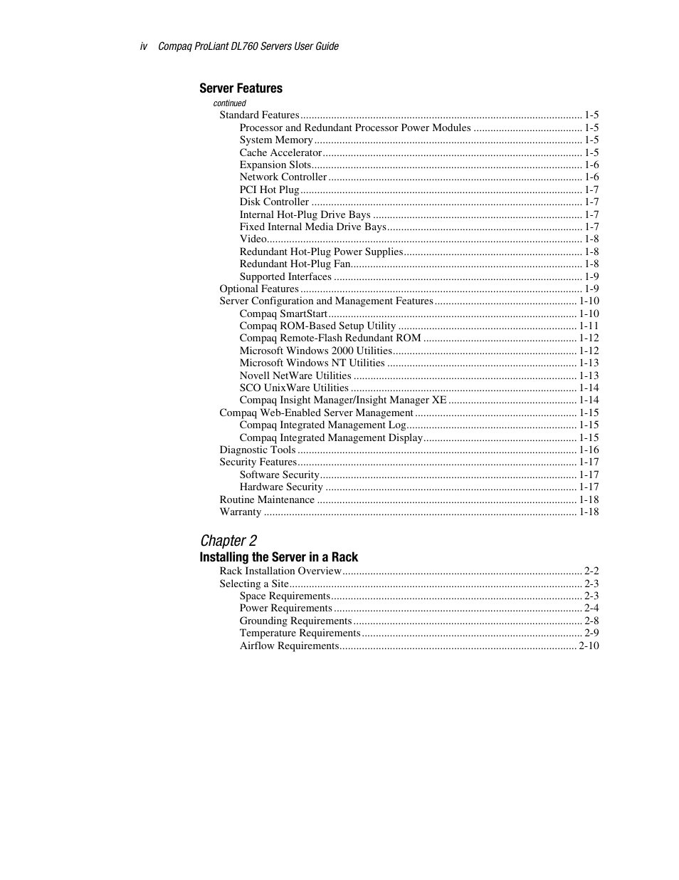 Chapter 2 | HP ProLiant DL760 Server User Manual | Page 4 / 229