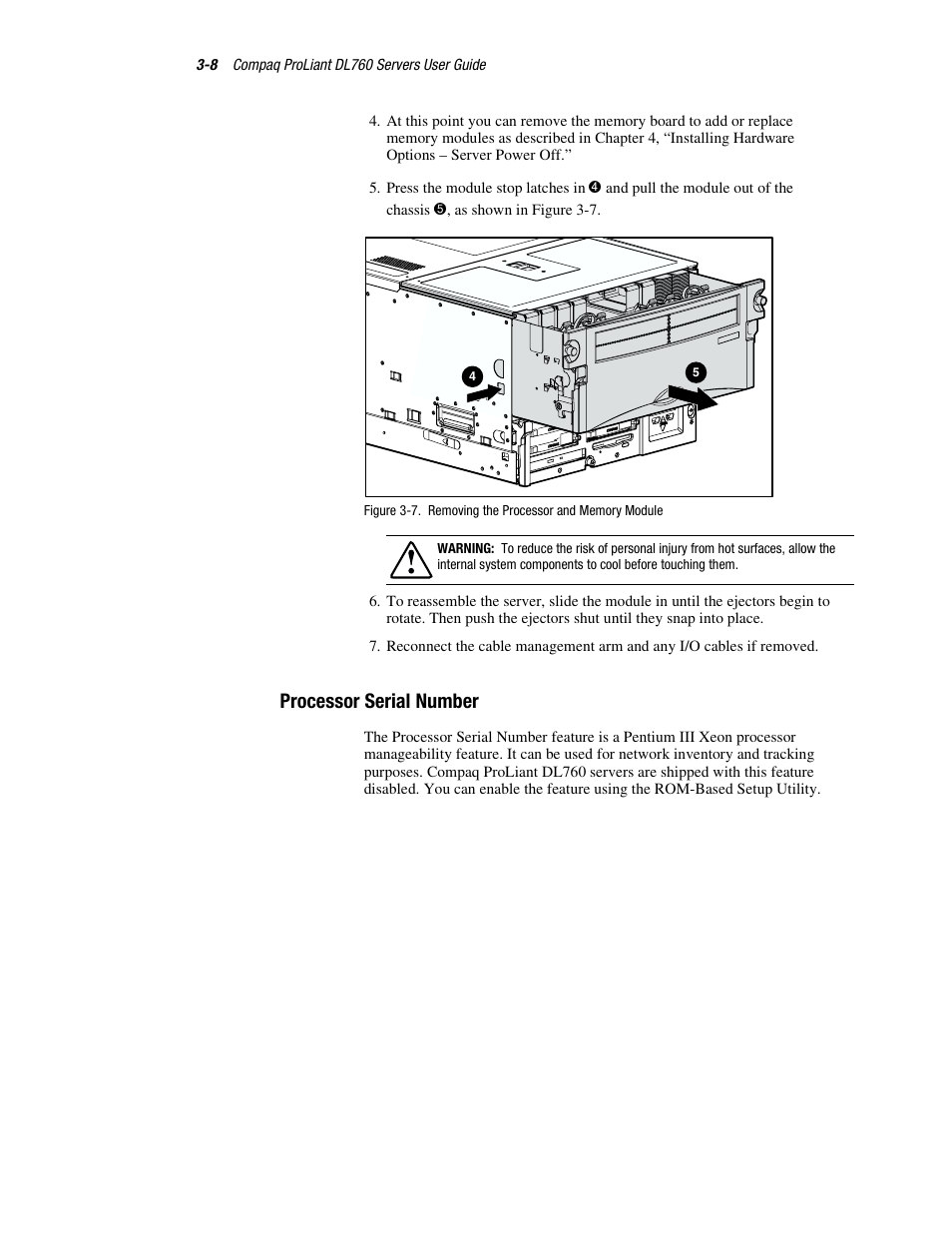 Processor serial number, Processor serial number -8 | HP ProLiant DL760 Server User Manual | Page 71 / 229