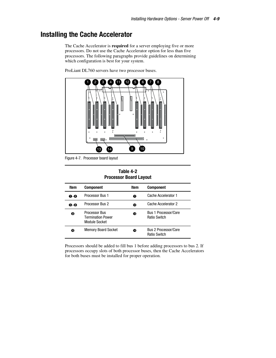 Installing the cache accelerator, Installing the cache accelerator -9 | HP ProLiant DL760 Server User Manual | Page 83 / 229