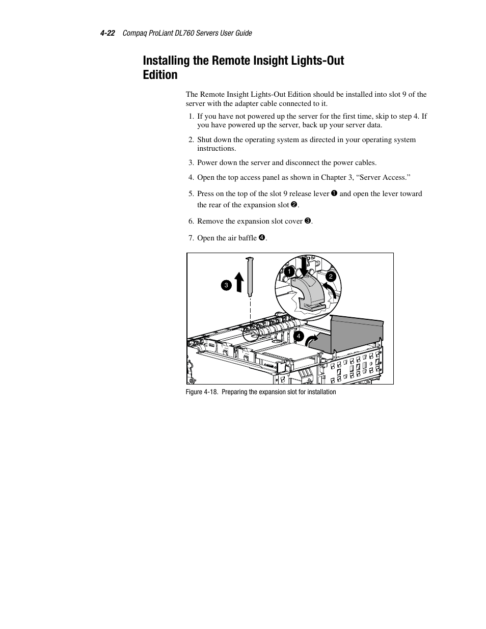 Installing the remote insight lights-out edition | HP ProLiant DL760 Server User Manual | Page 96 / 229