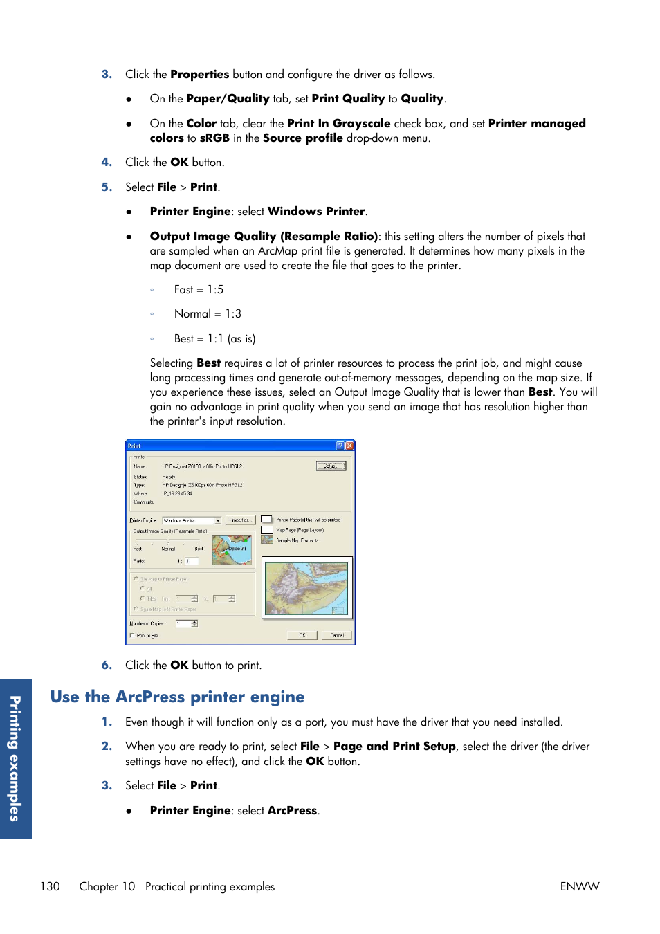 Use the arcpress printer engine | HP Designjet Z6200 Photo Printer User Manual | Page 138 / 220