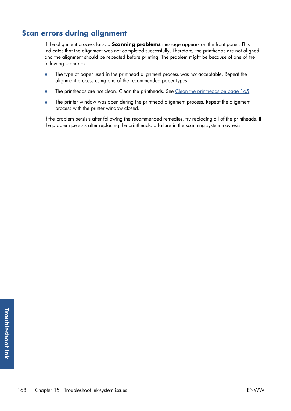 Scan errors during alignment | HP Designjet Z6200 Photo Printer User Manual | Page 176 / 220