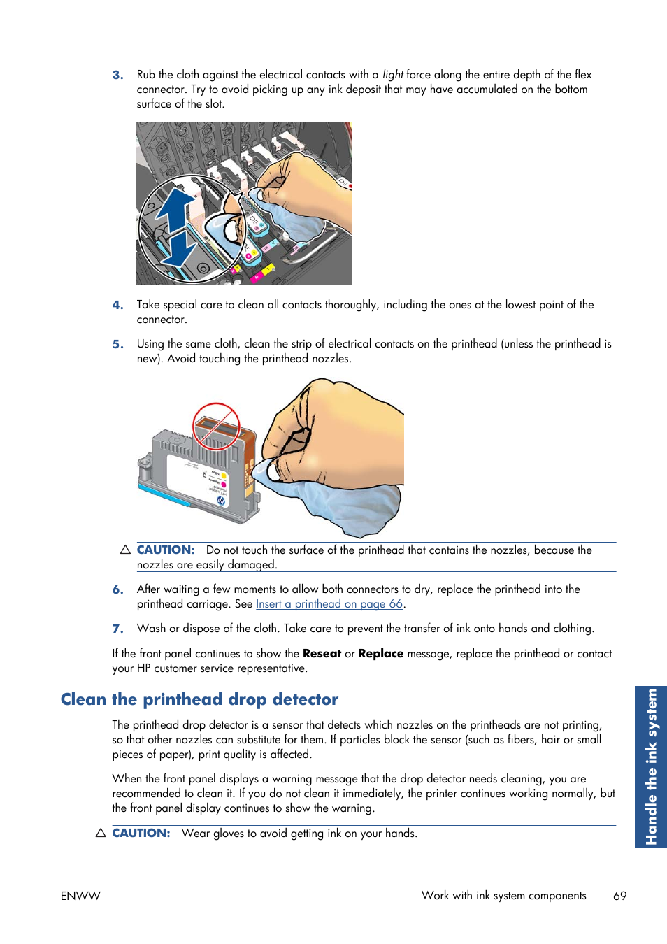 Clean the printhead drop detector | HP Designjet Z6200 Photo Printer User Manual | Page 77 / 220