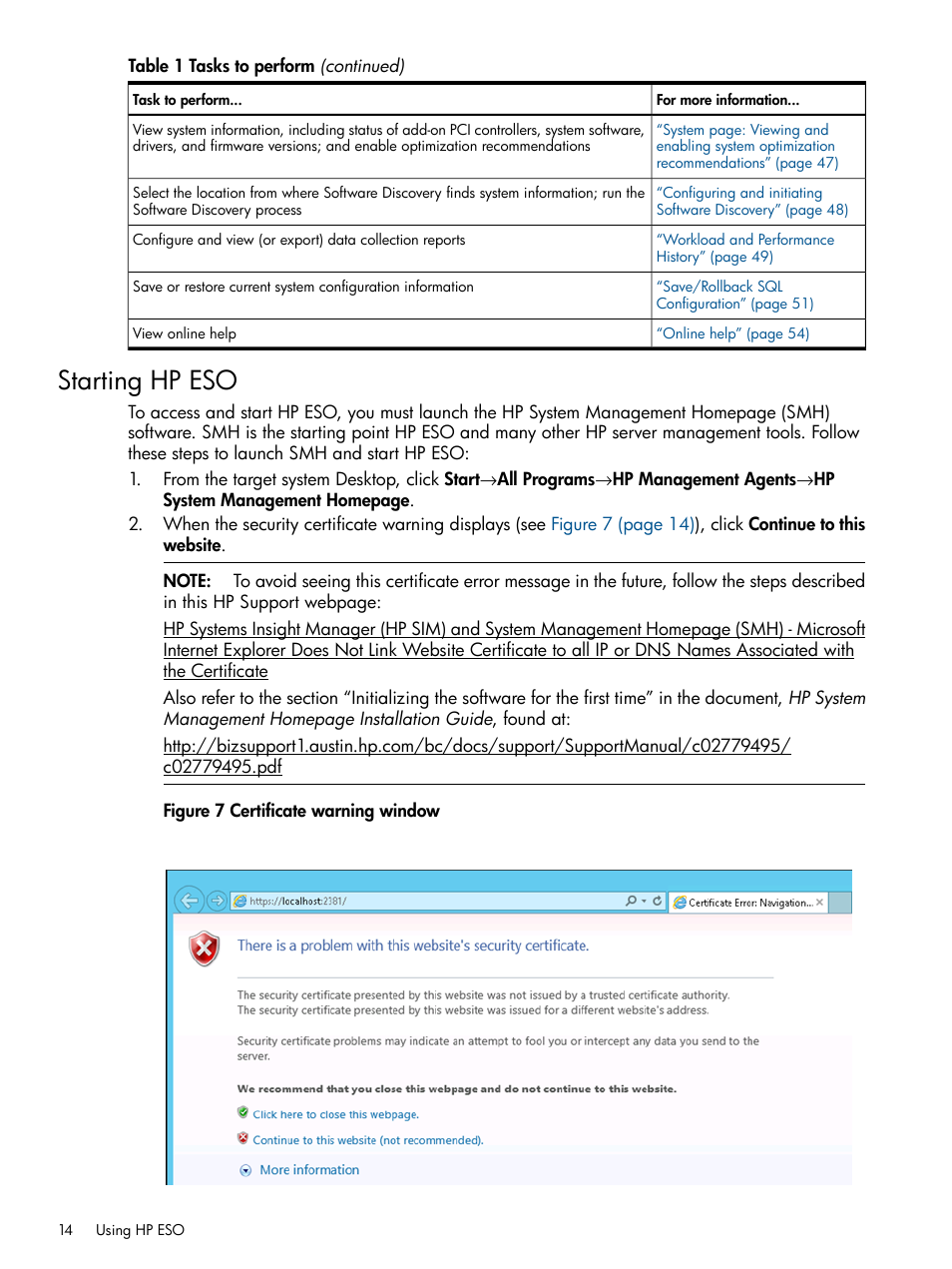 Starting hp eso | HP ProLiant DL980 G7 Server User Manual | Page 14 / 57