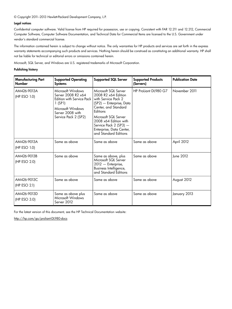 HP ProLiant DL980 G7 Server User Manual | Page 2 / 57