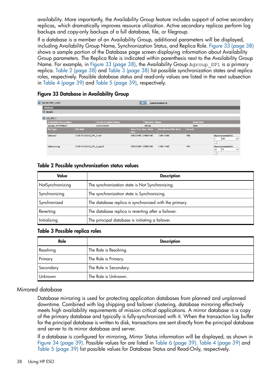 Mirrored database | HP ProLiant DL980 G7 Server User Manual | Page 38 / 57