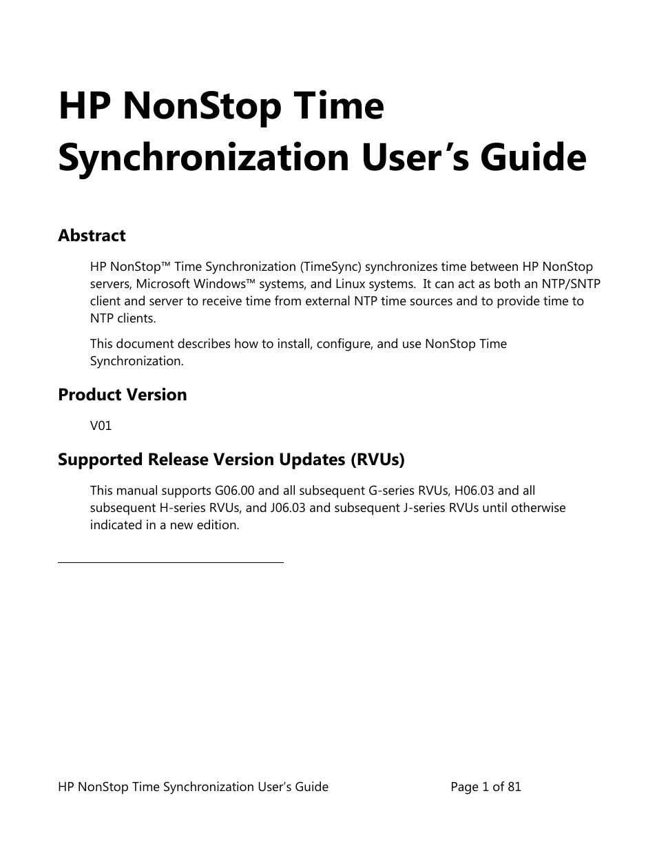 HP NonStop G-Series User Manual | 81 pages