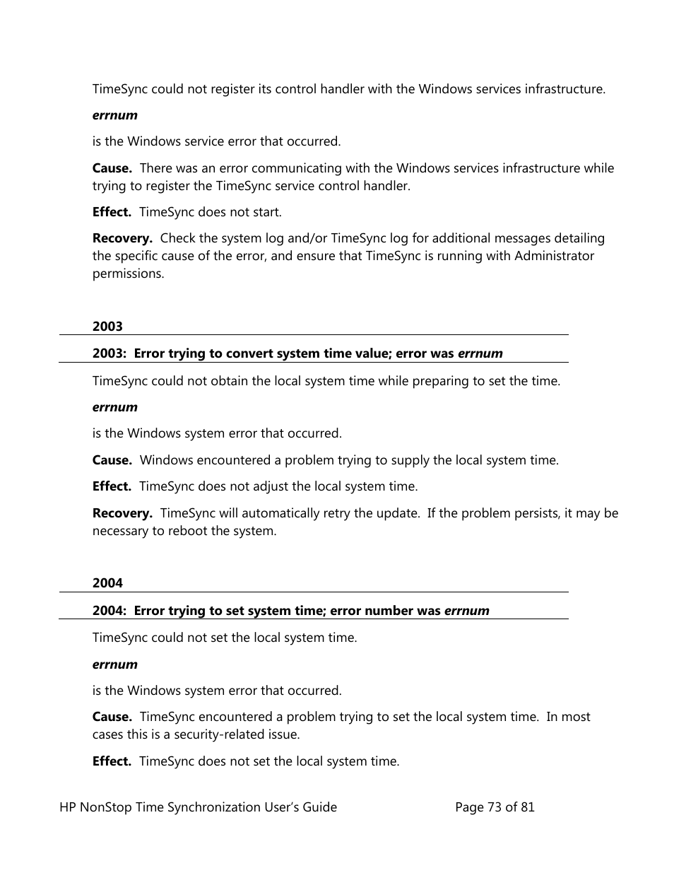 HP NonStop G-Series User Manual | Page 73 / 81