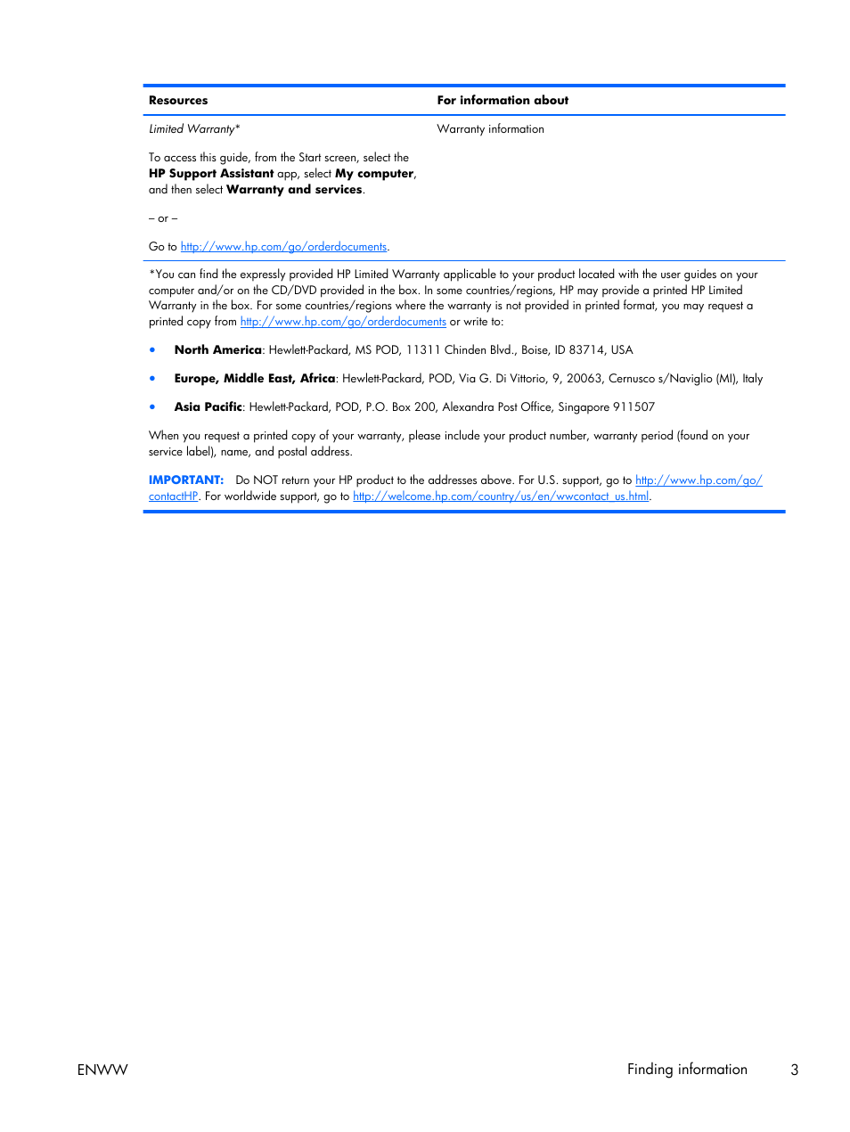 Enww finding information 3 | HP EliteBook Folio 1040 G1 Notebook PC User Manual | Page 13 / 101