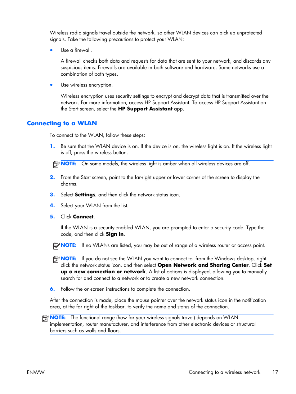 Connecting to a wlan | HP EliteBook Folio 1040 G1 Notebook PC User Manual | Page 27 / 101