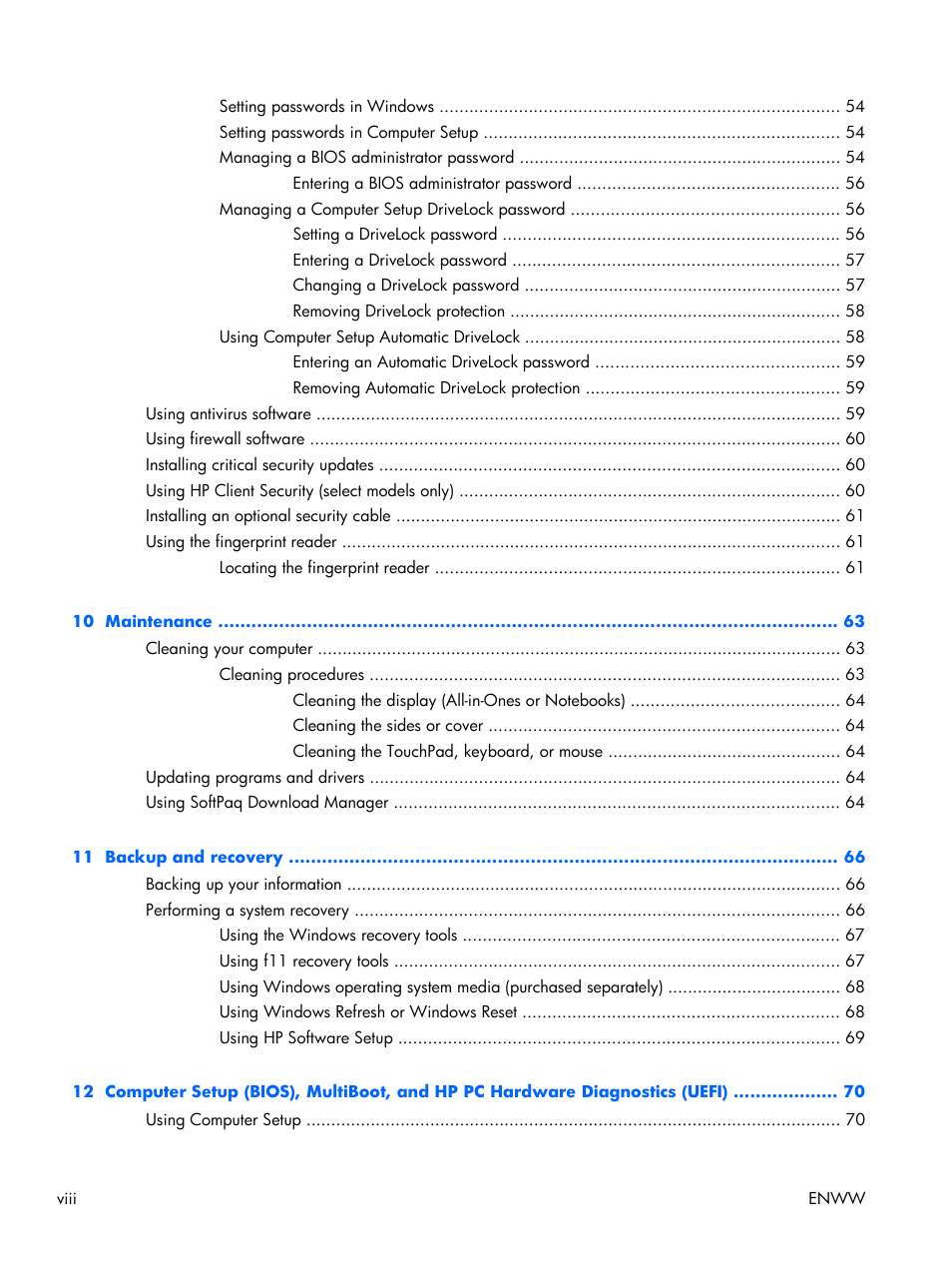 HP EliteBook Folio 1040 G1 Notebook PC User Manual | Page 8 / 101