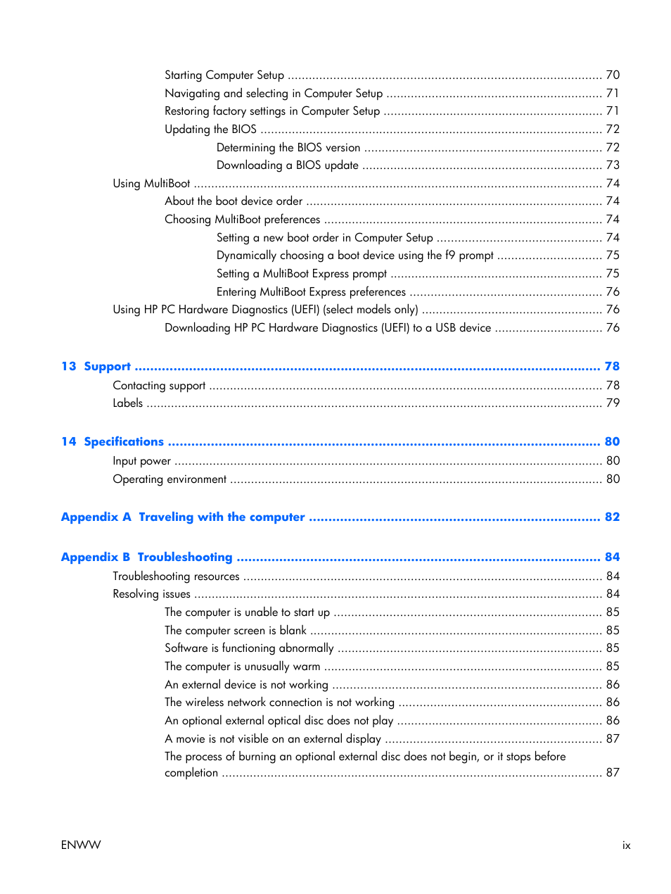 HP EliteBook Folio 1040 G1 Notebook PC User Manual | Page 9 / 101