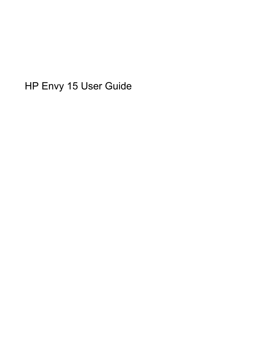 HP Envy 15-1002xx Notebook PC User Manual | 112 pages