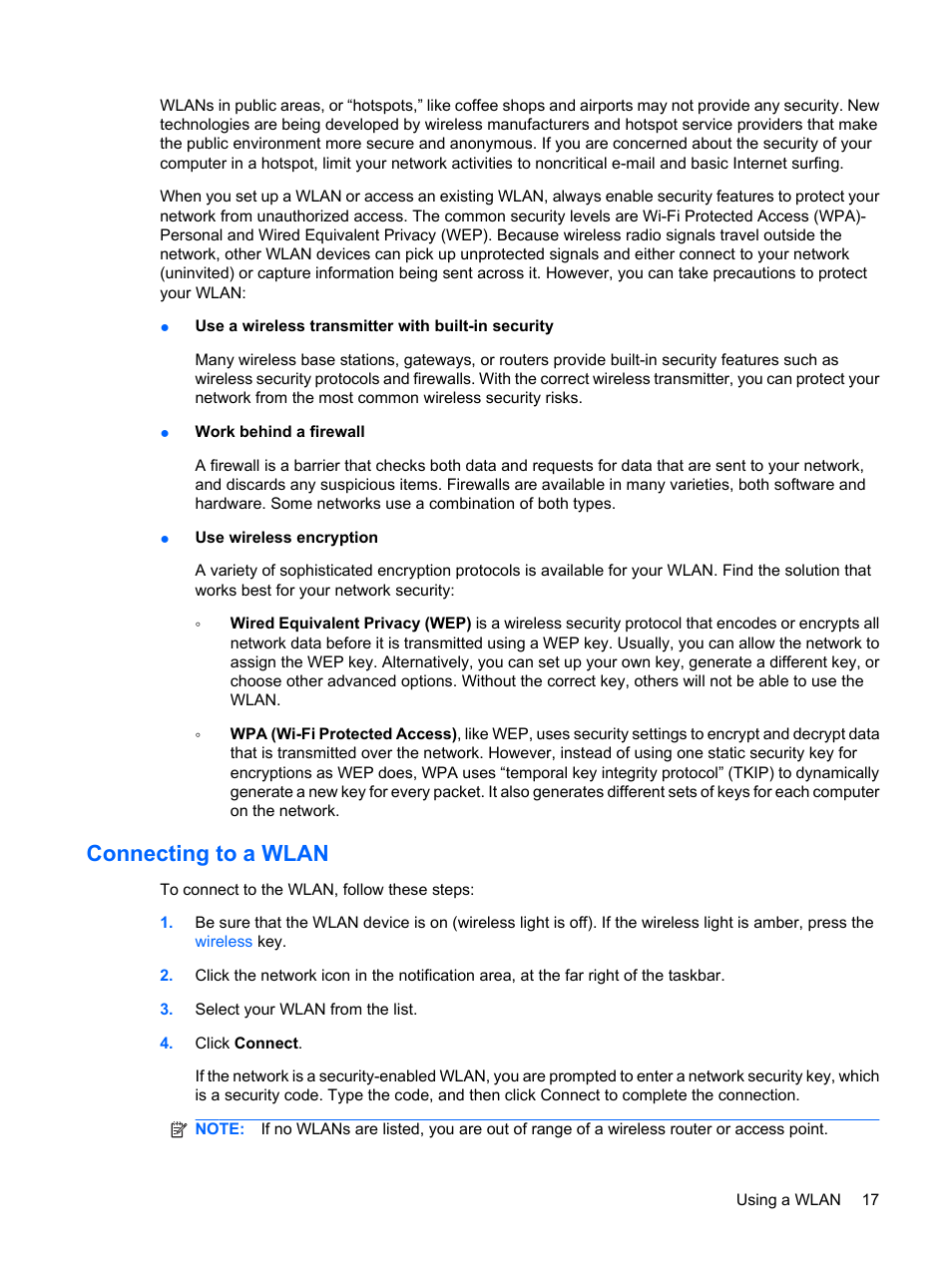 Connecting to a wlan | HP Envy 15-1002xx Notebook PC User Manual | Page 27 / 112