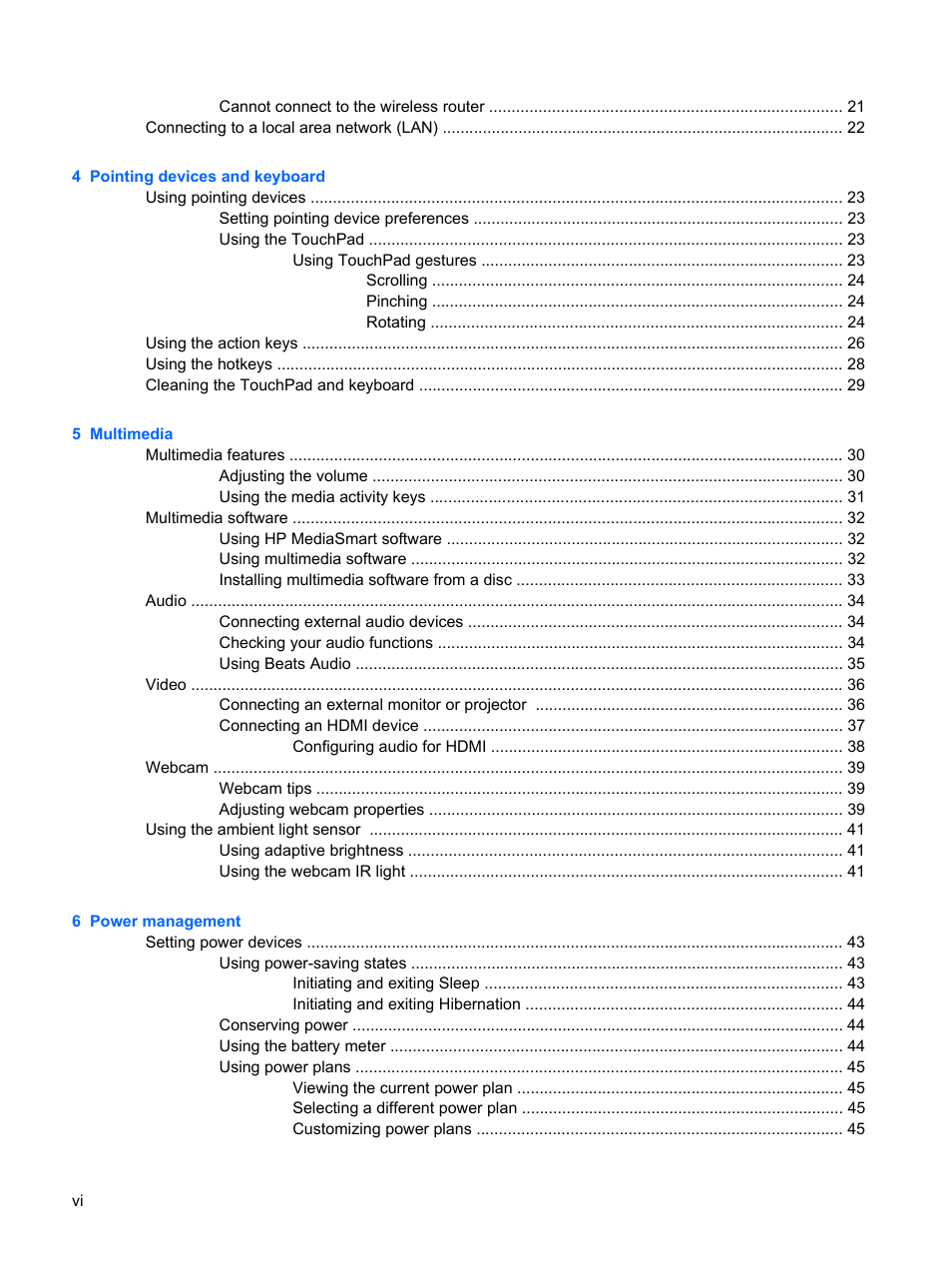 HP Envy 15-1002xx Notebook PC User Manual | Page 6 / 112